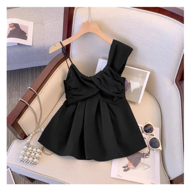 【illi】現貨 細肩帶平口短版彈性背心上衣 附胸墊短版造型上衣 歷史價格詳細信息