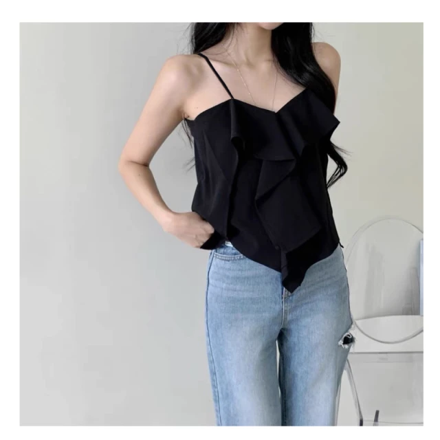 【illi】現貨 細肩帶平口短版彈性背心上衣 附胸墊短版造型上衣 歷史價格詳細信息