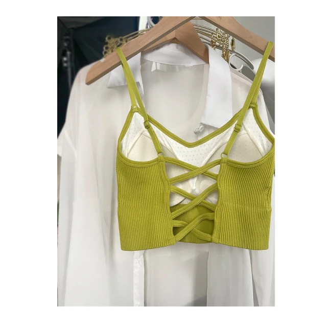 【illi】現貨 交叉美背造型細肩帶背心 無袖有胸墊背心上衣 價格比較,價格查詢,歷史價格詳細信息