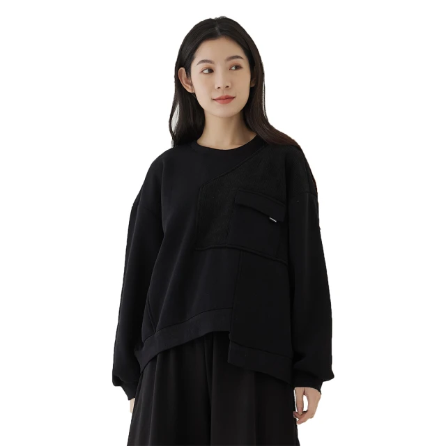 【iNio 衣著美學】長袖上衣 秋冬新品 現貨 材質拼接 不對稱下襬 圓領 長袖棉T(CDW1755) 歷史價格詳細信息