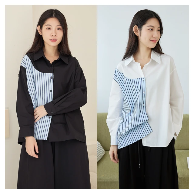 【iNio 衣著美學】長袖上衣 秋冬新品 現貨 材質拼接 不對稱下襬 圓領 長袖棉T(CDW1755) 歷史價格詳細信息