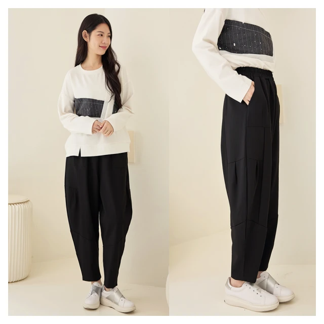 【iNio 衣著美學】長褲 現貨 雙口袋 花形褲管 鬆緊腰 牛仔寬褲 CDW2739 歷史價格詳細信息