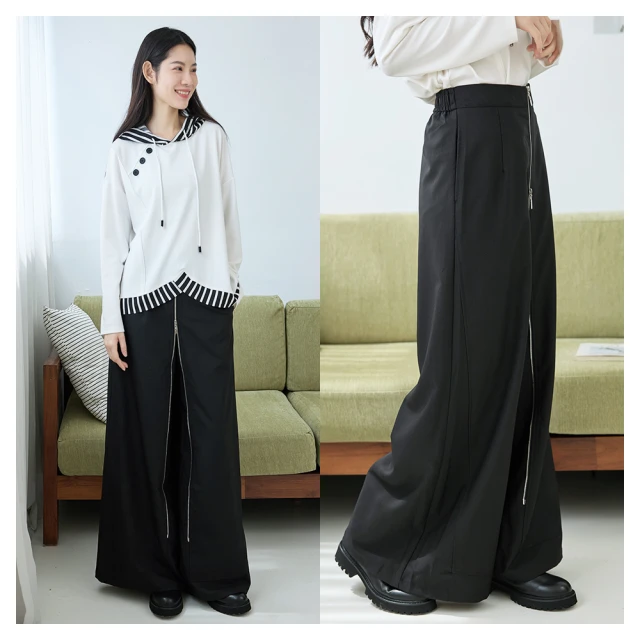 iNio衣著美學 寬褲 現貨 雙口袋 鬆緊腰 長版寬褲裙 CCW2082 歷史價格詳細信息