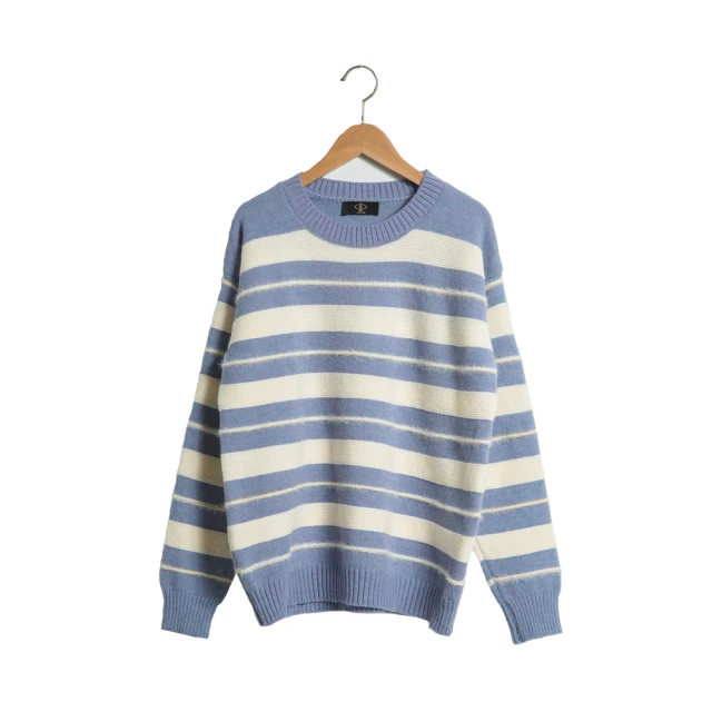 【玄太】圓領棉質造型下擺針織毛衣(藍) 歷史價格詳細信息