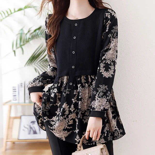 【麗質達人】5993黑色印花雪紡洋裝LY(L-5XL) 歷史價格詳細信息