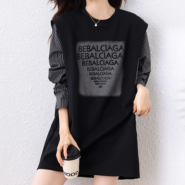 【麗質達人】7187黑色假二件洋裝-LY(M-4XL) 歷史價格詳細信息