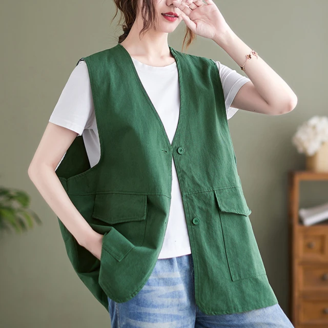 【JC Collection】氣質優雅簡約俐落單排釦百搭綿毛呢針織保暖外套背心(黑、灰) 歷史價格詳細信息