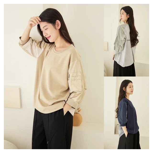 【iNio 衣著美學】長袖上衣 現貨 圓紋拼接 圓領 長袖棉T CDW1751 歷史價格詳細信息