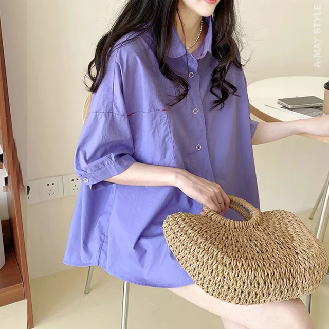 【Amay Style 艾美時尚】上衣 中大尺碼女裝 防曬 中長版韓系設計慵懶風顯瘦長袖襯衫。S-2XL(4色.預購) 歷史價格詳細信息
