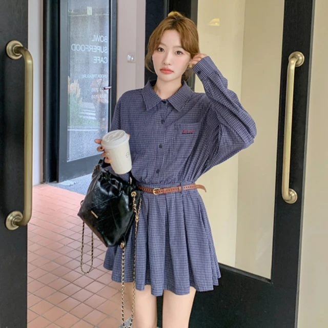 【UniStyle】格紋短袖洋裝 復古方領泡泡袖 女 ZM297-261(格子) 歷史價格詳細信息