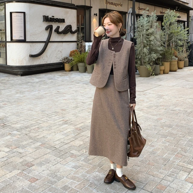 【UniStyle】2件套純色背心豎條紋長袖襯衫洋裝 法式都會風 女 ZM302-TZ407(兩件套) 歷史價格詳細信息