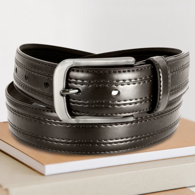【CH-BELT 銓丞皮帶】型男風格車線時尚休閒男皮帶腰帶(咖) 歷史價格詳細信息