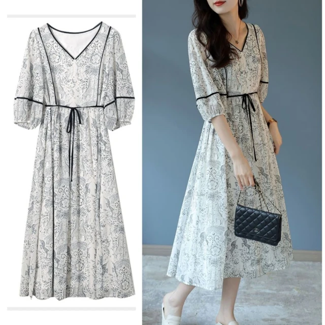 AKARA 清水筆墨文藝長裙洋裝 歷史價格詳細信息