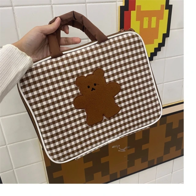 格紋卡通柿子小熊360度旋轉適用ipad10保護套2022新款ipad5/6帶筆槽6防摔air3/4女款10.9平板保 歷史價格詳細信息