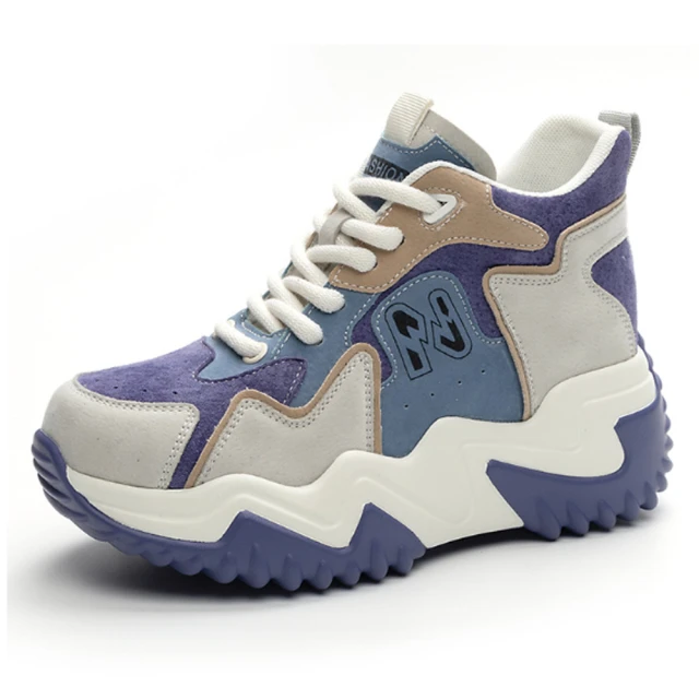 內增高老爹鞋女款2023新款秋冬爆款厚底休閑運動春季百搭杏色 歷史價格詳細信息