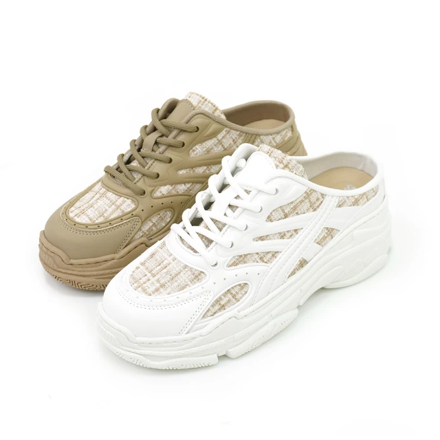 【MATERIAL 瑪特麗歐】女鞋 全尺碼23-27 MIT潮流綁帶輕量厚底穆勒老爹鞋 T53001(老爹鞋) 歷史價格詳細信息