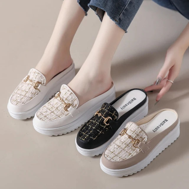 【白鳥麗子】穆勒鞋 MIT韓風金屬釦樂福尖頭高跟拖鞋 歷史價格詳細信息