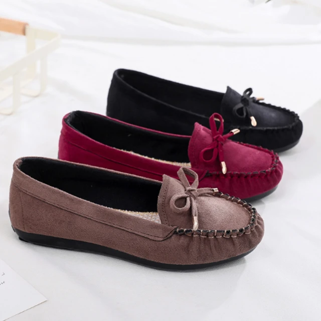 【JP Queen New York】蝴蝶結圓頭保暖刷毛室內室外拖鞋休閒鞋(3色2款可選) 歷史價格詳細信息