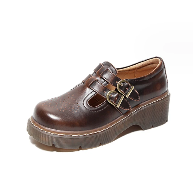 【JP Queen New York】復古磨砂純色綁帶厚底休閒鞋(3色可選) 歷史價格詳細信息