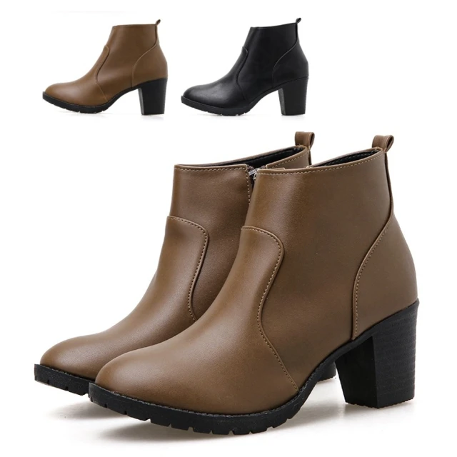 【baibeauty 白鳥麗子】MIT韓風金屬扣環側拉鍊高跟短靴(皮靴) 歷史價格詳細信息