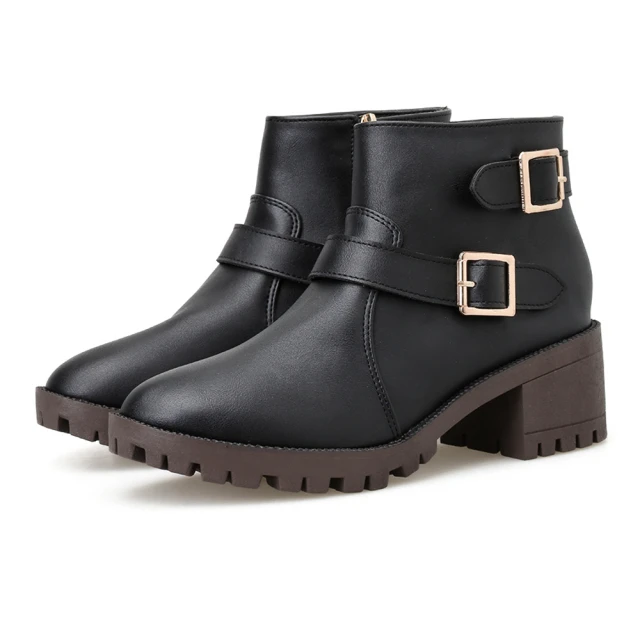 【baibeauty 白鳥麗子】MIT韓風金屬扣環側拉鍊高跟短靴(皮靴) 歷史價格詳細信息