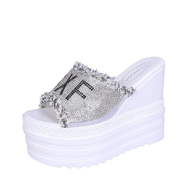 【JP Queen New York】夏季蝴蝶結縷空女款大小尺碼魚口高跟拖鞋(3色2種跟高可選) 歷史價格詳細信息