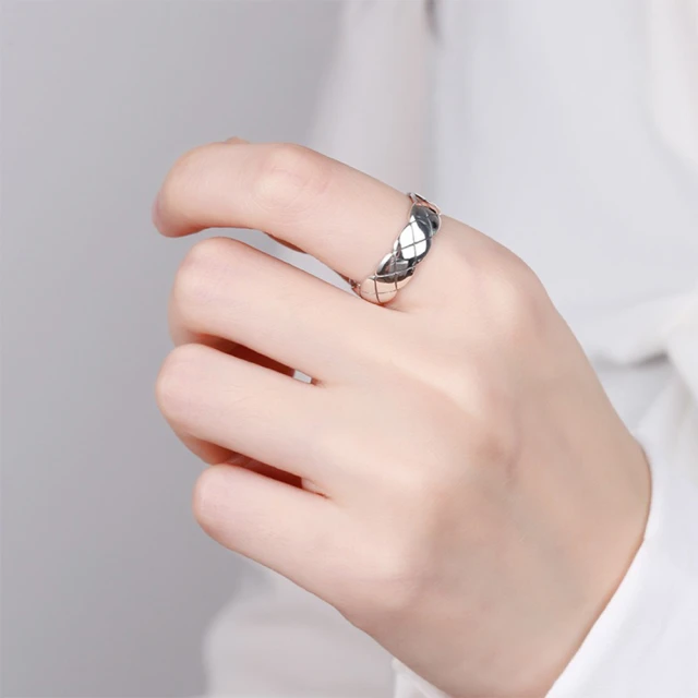 925純銀戒指女男戒指求婚戒防鑽戒子高級感簡約開口戒輕奢食指戒-鴻運飾品 歷史價格詳細信息