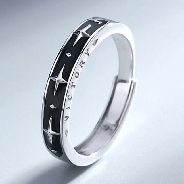 925純銀星星戒指女小眾設計素圈輕奢2024新款爆款高級感食指戒子-鴻運飾品 歷史價格詳細信息