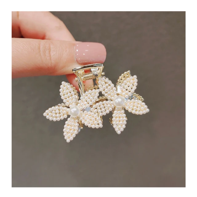 【NANA】娜娜 山茶花珍珠水鑽髮夾/一字夾(2入一組) 歷史價格詳細信息