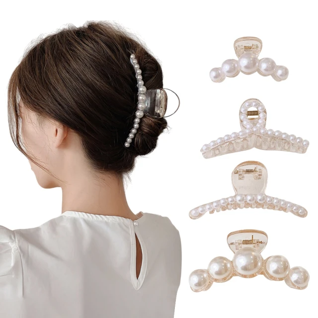 珍珠髮抓鯊魚夾大嘴巴磨砂夾子頭飾女設計感小眾冷淡風髮夾珍珠波浪鯊魚夾後腦勺盤髮抓 歷史價格詳細信息