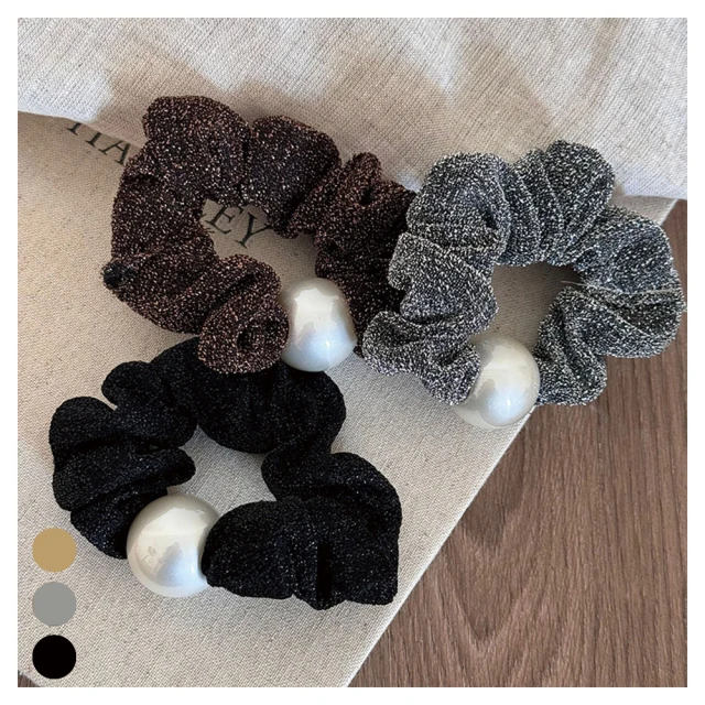 【NANA】娜娜 秋冬款氣質亮絲珍珠大腸圈三入一組 N113052702(珍珠 大腸圈 三入一組) 歷史價格詳細信息