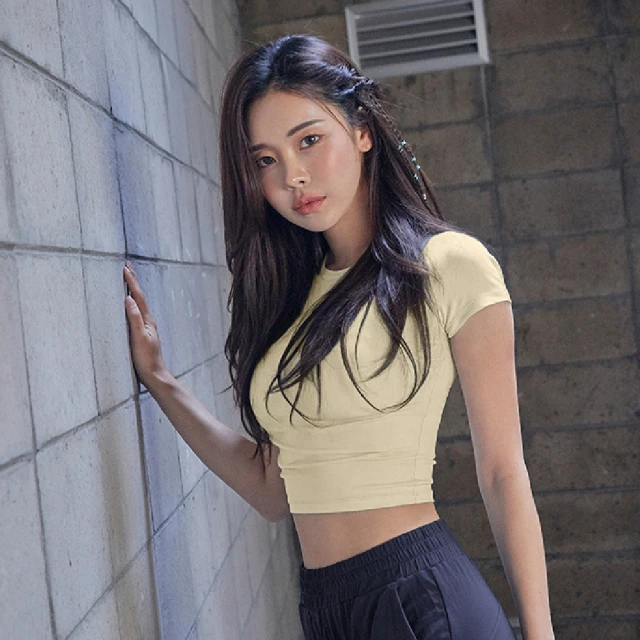 【STL】yoga 本質伸展短版 Essence Volume Crop 韓國瑜伽 運動機能合身短袖上衣(粉玫瑰MellowRose) 歷史價格詳細信息