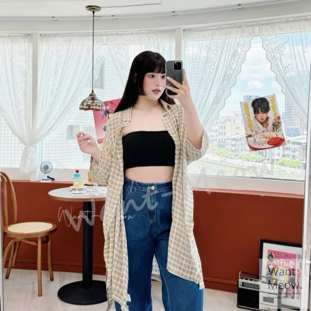 加大尺碼--獨特魅力文青女孩小立領排釦水洗長袖棉質長版上衣(藍.黃XL-5L)-X231熊衣褲語 歷史價格詳細信息