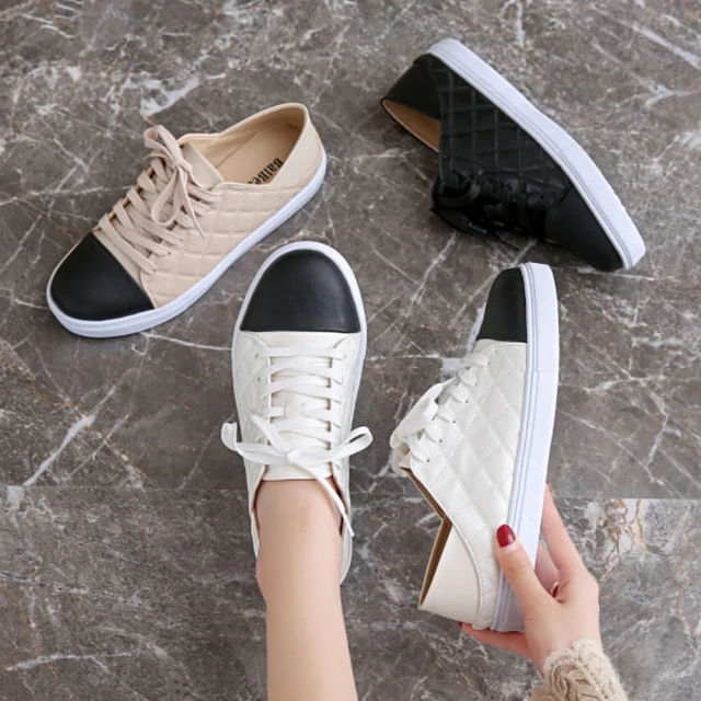 【白鳥麗子】小白鞋 百搭皮革字母雙帶魔鬼氈休閒板鞋 歷史價格詳細信息