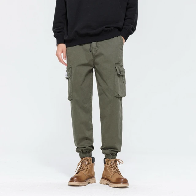 【B+大尺碼專家】鬆緊帶褲頭 貼袋休閒束口褲 -黑/灰/綠/卡其-0204125 歷史價格詳細信息