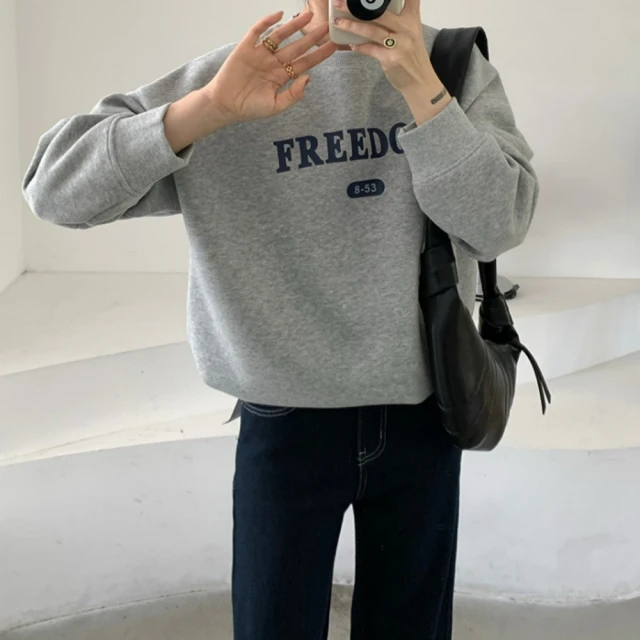 大學T 美式字母麂皮貼布繡設計 圓領長袖衛衣 寬鬆落肩長T【TJK3778】現貨＋預購 歷史價格詳細信息