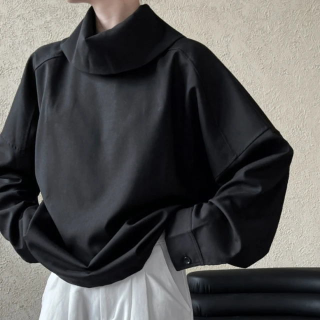 高領長T 韓版純棉百搭寬鬆落肩長袖T恤 內搭翻領【TJ80160】現貨+預購 歷史價格詳細信息