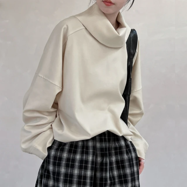 高領長T 韓版純棉百搭寬鬆落肩長袖T恤 內搭翻領【TJ80160】現貨+預購 歷史價格詳細信息