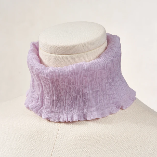 【NicoFun 愛定做】俏麗17 花果系柳葉絲小摺圍脖(百搭圍脖 100%桑蠶絲 真絲 領巾 圍巾 圍脖 髮帶 皺褶) 歷史價格詳細信息