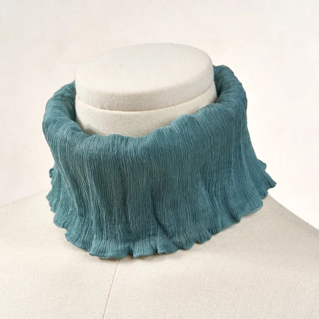 【NicoFun 愛定做】俏麗17 花果系柳葉絲小摺圍脖(百搭圍脖 100%桑蠶絲 真絲 領巾 圍巾 圍脖 髮帶 皺褶) 歷史價格詳細信息