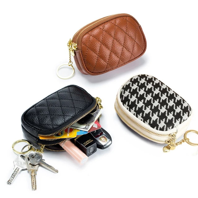 【零錢包】鑰匙包 收納包 牛皮圓形零錢袋 扣式開合／多色可選 歷史價格詳細信息