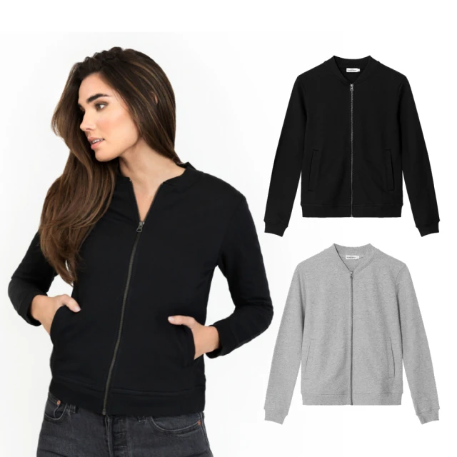 Bread & Boxers Jersey Jacket 男用純棉外套（兩色） 黑／灰　飛行外套　運動外套　春裝 歷史價格詳細信息