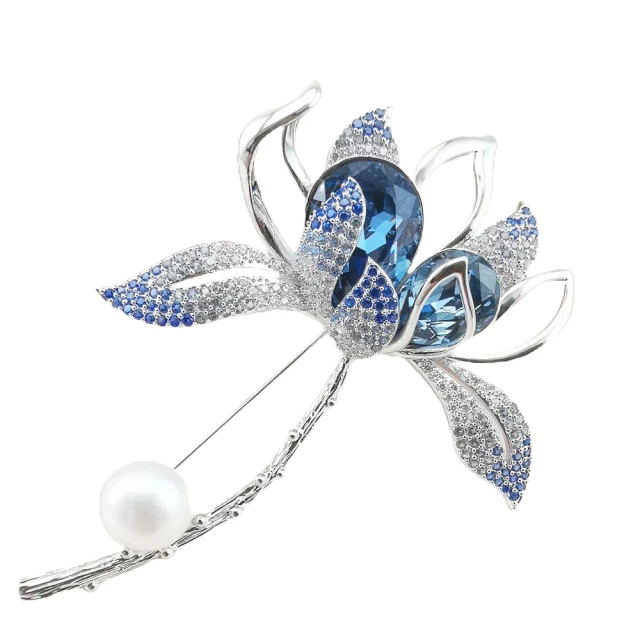 胸針 水晶珍珠胸針 女滿鉆胸花大別針披肩扣百搭韓版領針配飾品~【爆款】 歷史價格詳細信息