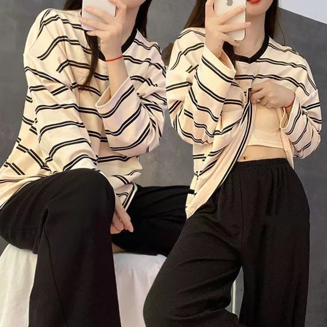 長袖居家休閒睡衣 豹紋奢華風格 金絲絨二件式套裝 襯衫式睡衣 (黑M.L) AngelHoney天使霓裳 歷史價格詳細信息