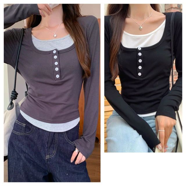 秋冬亨利領長袖T恤男 純棉純色寬鬆 美式外貿復古阿美咔嘰打底衫 男生長袖圓領t卹衛衣 歷史價格詳細信息