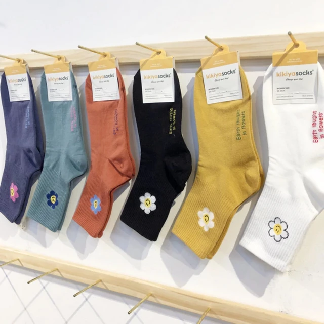 韓國襪 笑臉襪 微笑襪 素色襪 笑臉羅紋中筒襪 羅紋素面中筒襪 socks 歷史價格詳細信息