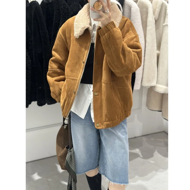 【巴黎精品】羊羔毛外套皮草大衣(可拆卸圍巾領女外套2色a1iu51) 歷史價格詳細信息