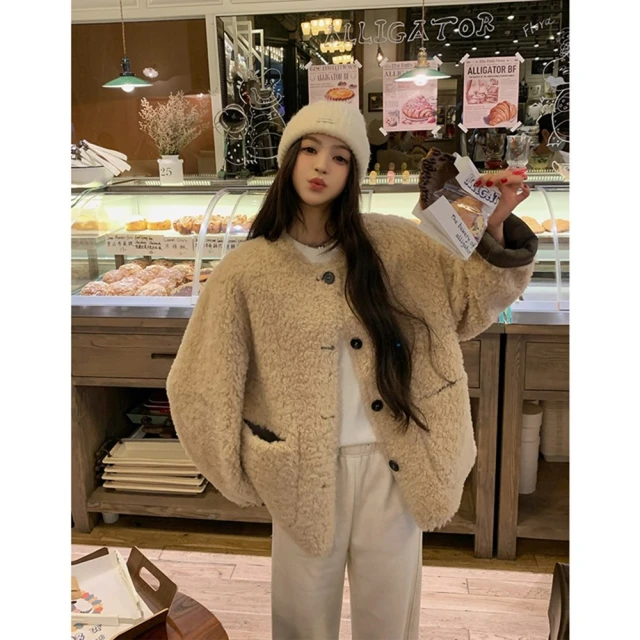 【巴黎精品】羊羔毛外套皮草大衣(可拆卸圍巾領女外套2色a1iu51) 歷史價格詳細信息