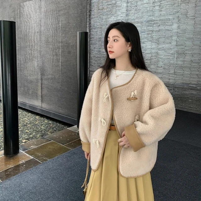 【巴黎精品】羊羔毛外套皮草大衣(可拆卸圍巾領女外套2色a1iu51) 歷史價格詳細信息