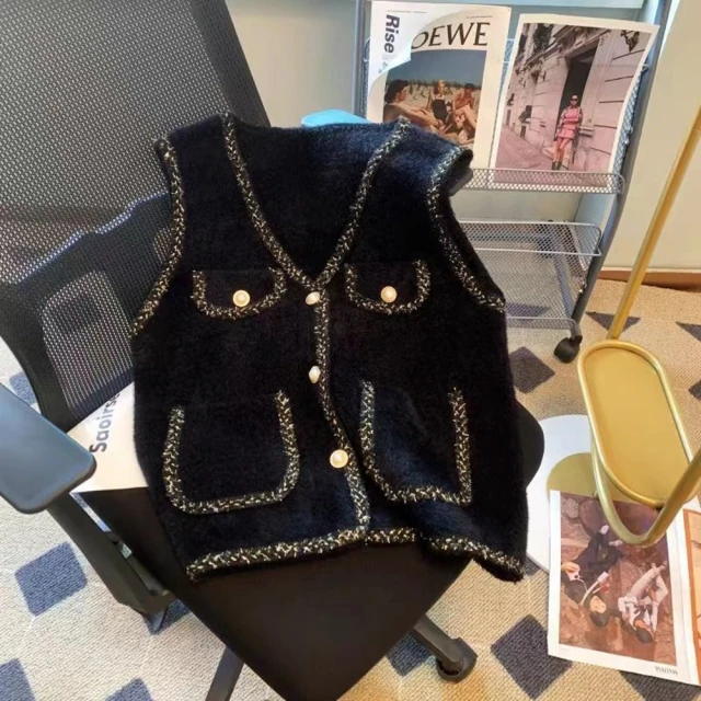 毛衣馬甲 M2XL 韓版新款V領拼色波紋無袖馬甲毛衣 學生寬松百搭秋冬針織打底衫 歷史價格詳細信息